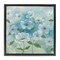 Stupell Industries Lovely Flowers on Blue Framed Floater Canvas Wall Art Design by Nan